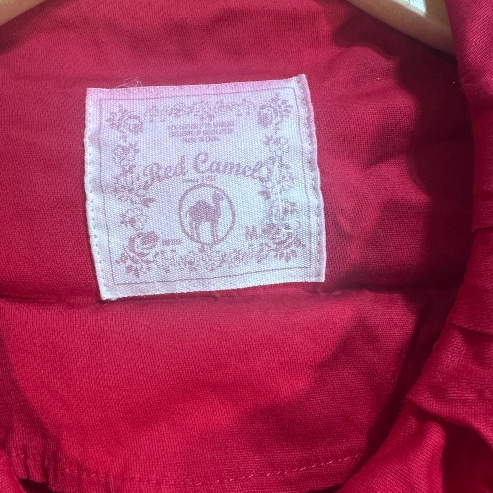 Red Camel Bright Red Ruffled Collar Jacket - Picture 2 of 4